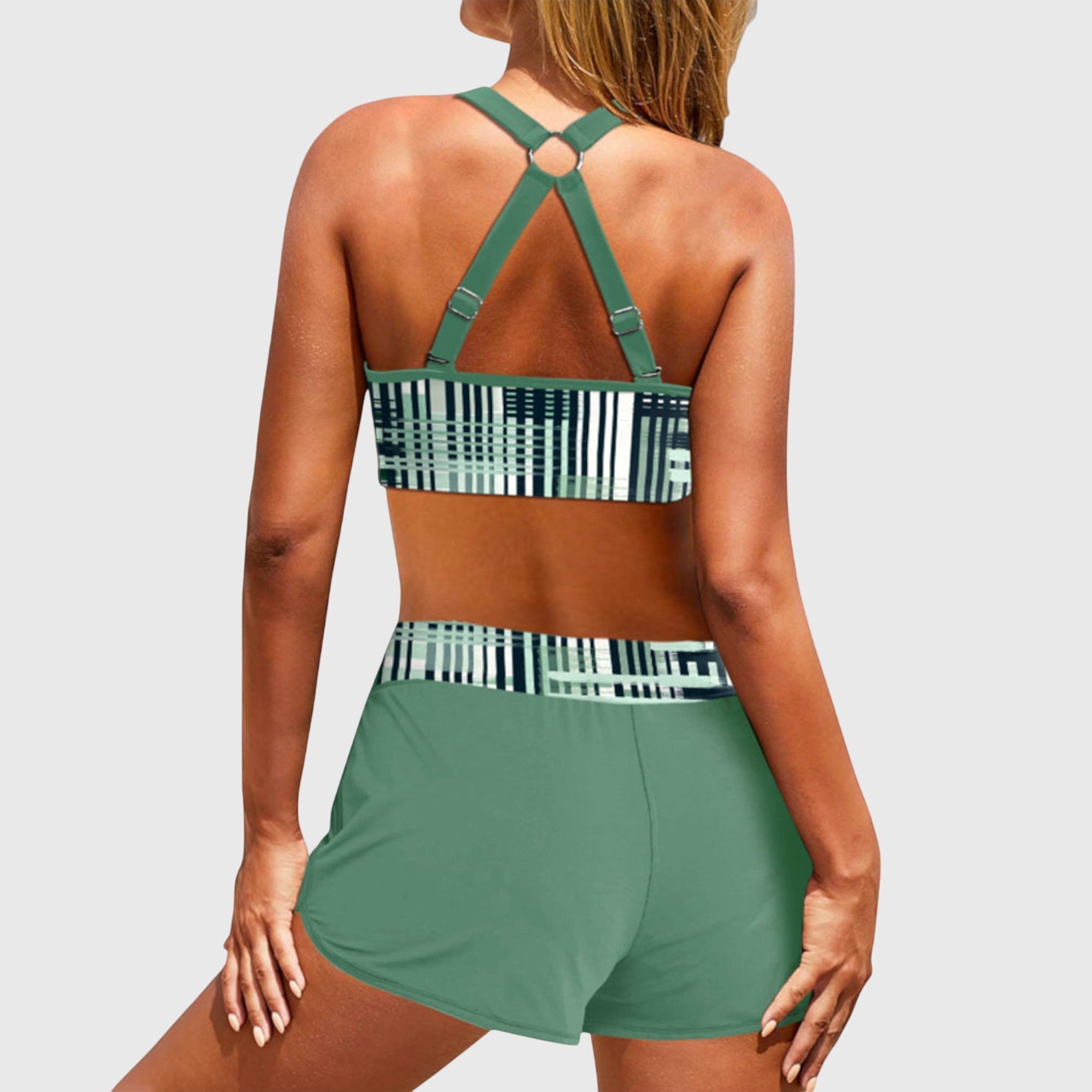 Janelle - Rayé Bikini Taille Haute