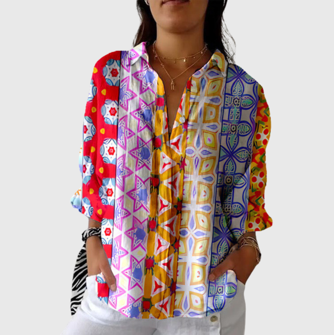 Chemisier léger et vibrant avec motif