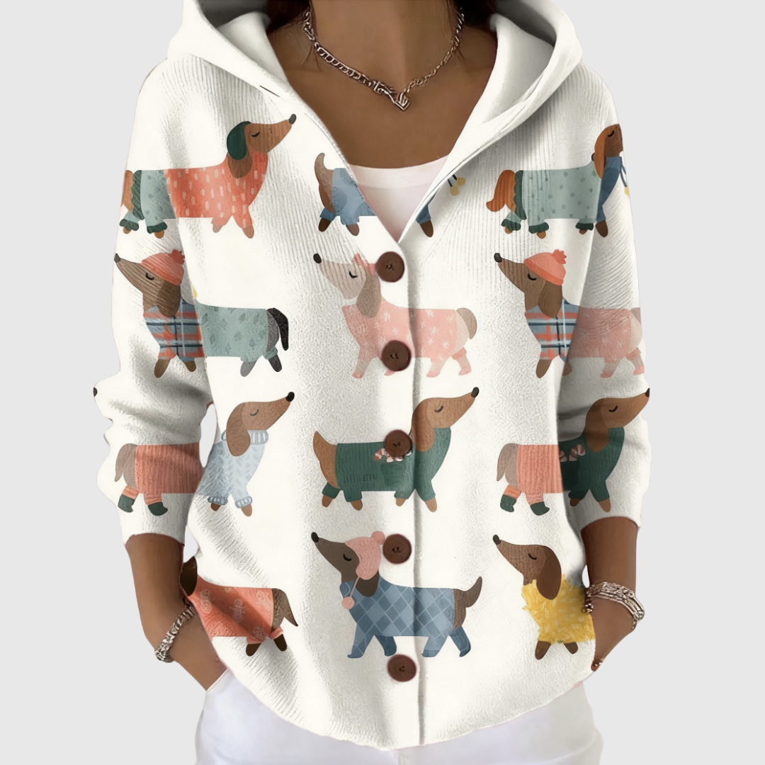 Cardigan Tricoté Confortable avec Capuche