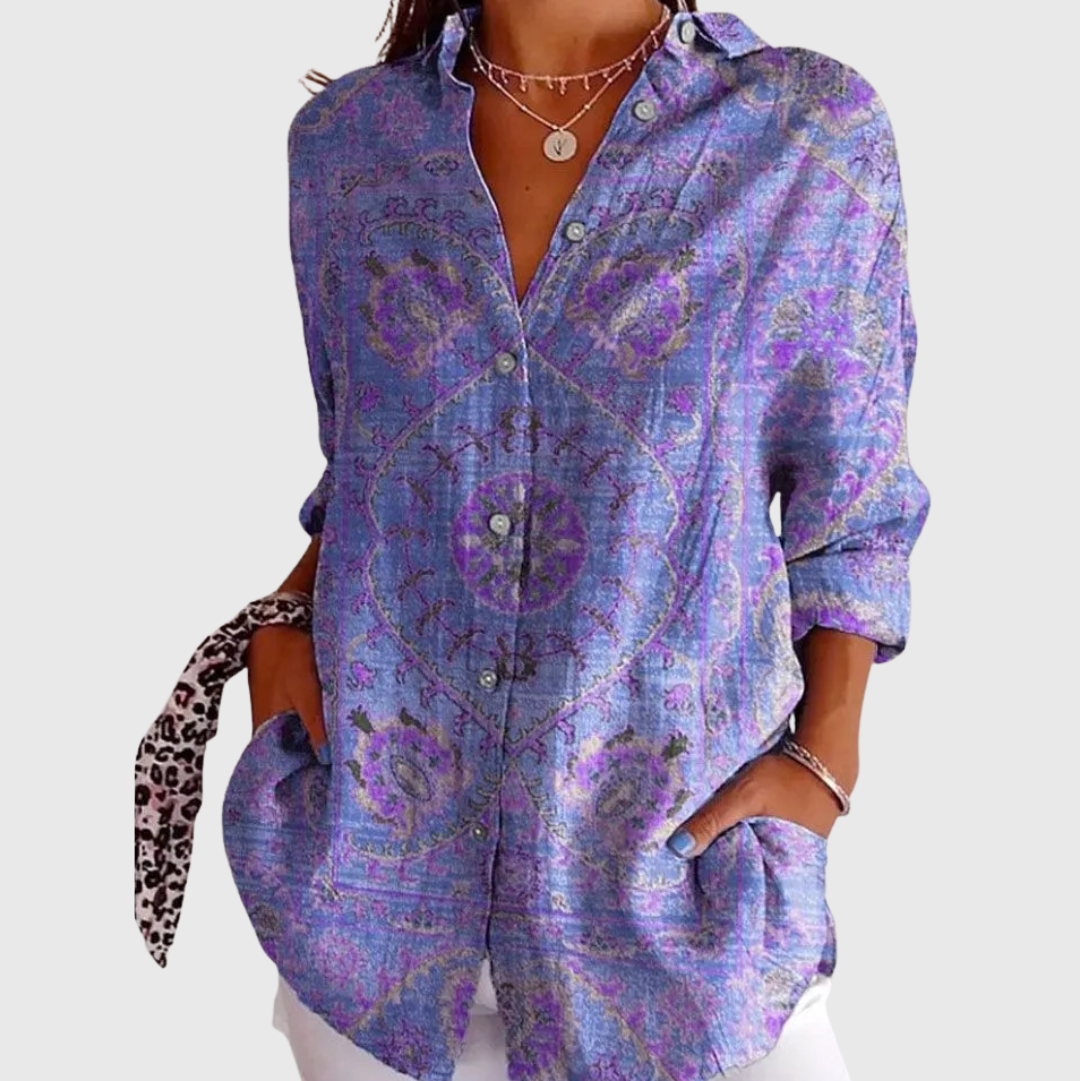 Blouse légère et vibrante à motifs