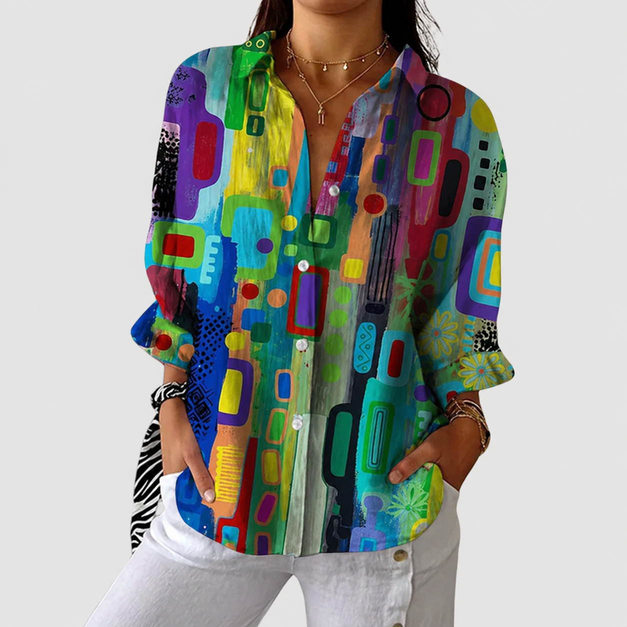 Blouse colorée légère avec imprimé