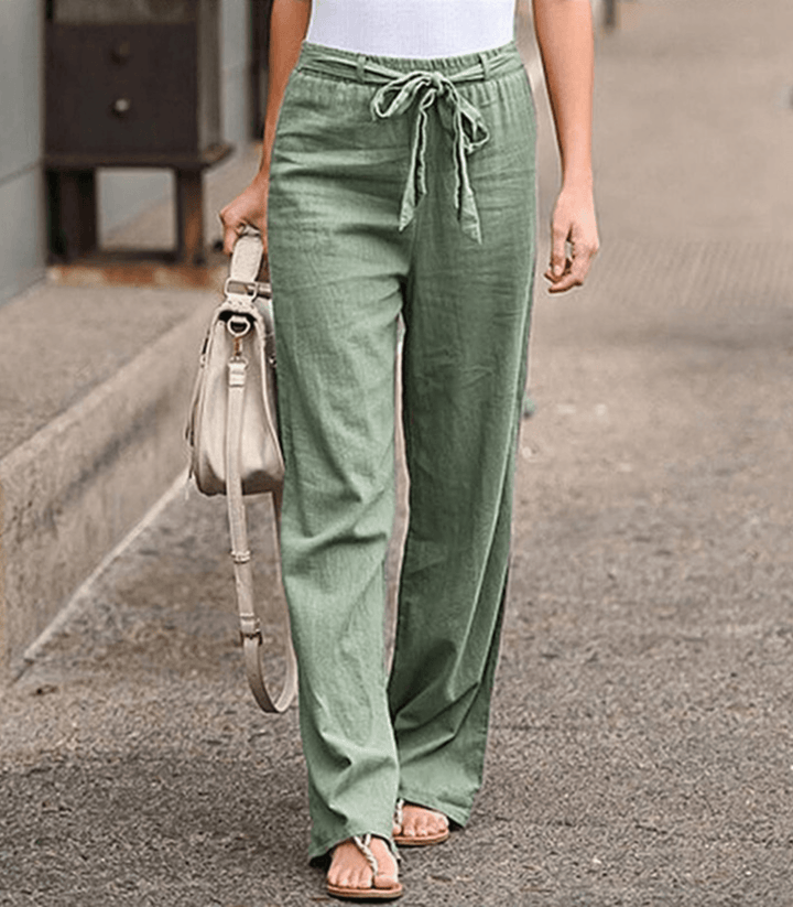 Joleen - Pantalons Femme Relaxed avec Taille Élastique et Cordon de Serrage