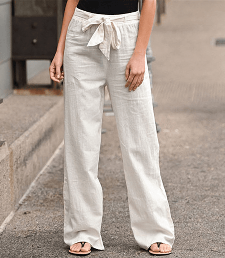 Joleen - Pantalons Femme Relaxed avec Taille Élastique et Cordon de Serrage